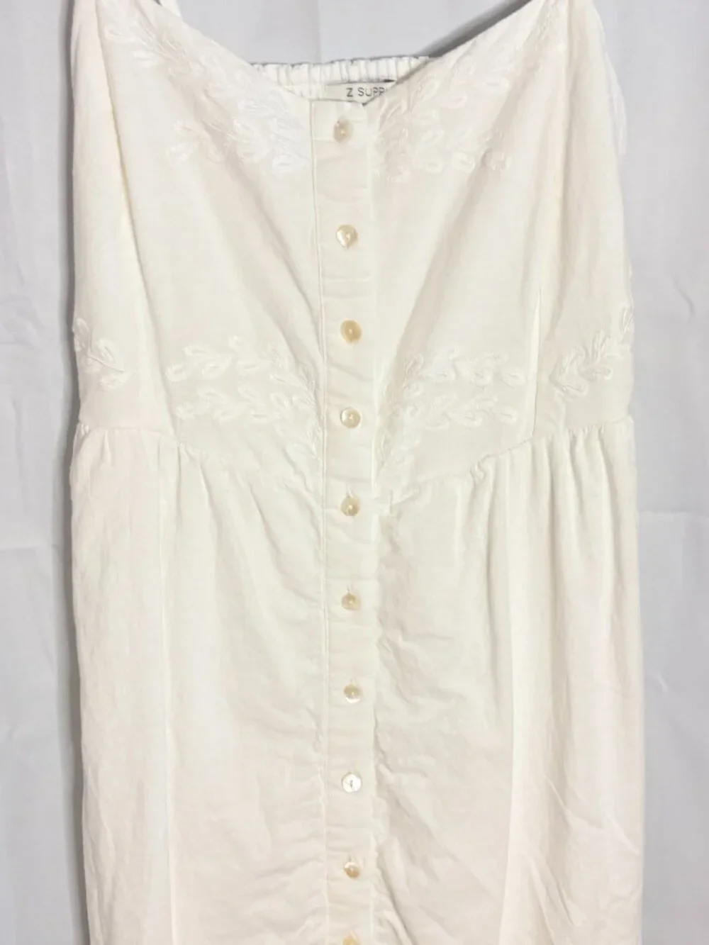 Z Supply White Citadelle Embroidered Linen Maxi Dress - Estimated size M - Picture 8 of 8